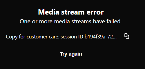 Media stream error